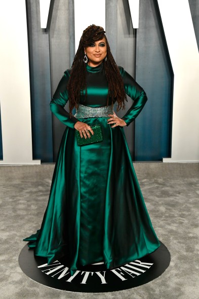 Ava DuVernay (in Galia Lahav) looks gorgeous in green at the 2020 Vanity Fair Oscar Party