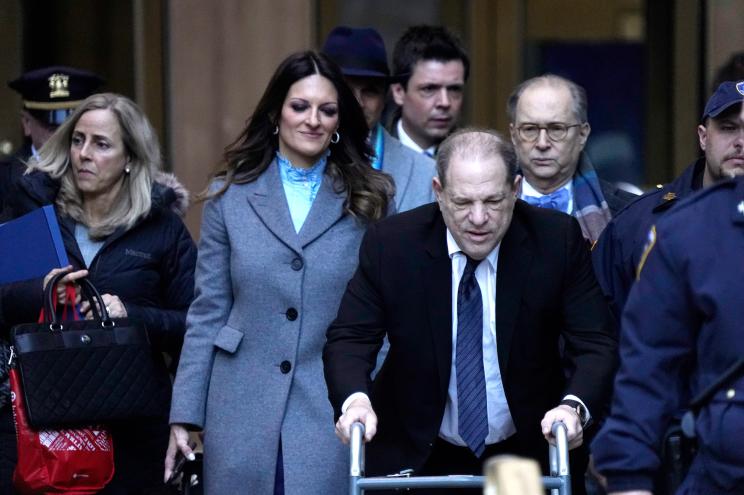 Harvey Weinstein with lawyer Donna Rotunno (left)