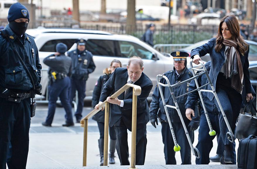 Harvey Weinstein arrives at court on January 8, 2020.