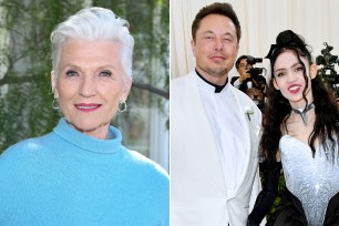 Maye Musk and son Elon with girlfriend Grimes