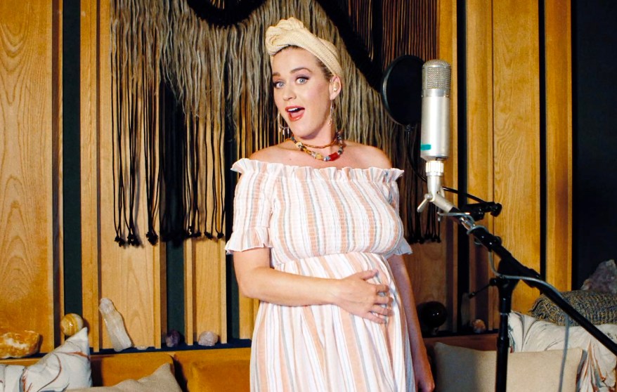 For fast fashion brand Shein's virtual charity concert on May 9, Perry paired a striped, smocked dress from the company with a Cult Gaia turban.