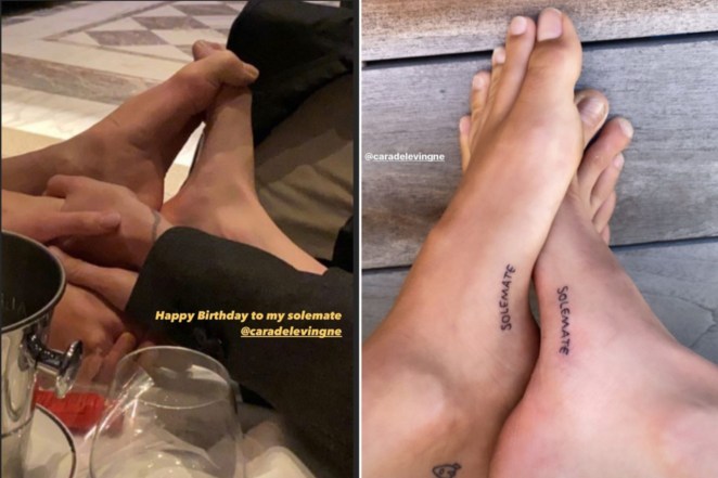 Cara Delevingne and Kaia Gerber's matching "solemate" tattoos