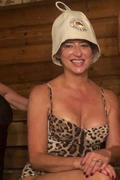 Dorinda looked stunning in a leopard Dolce & Gabbana one-piece bathing suit during Season 12's trip to the Russian bath house.