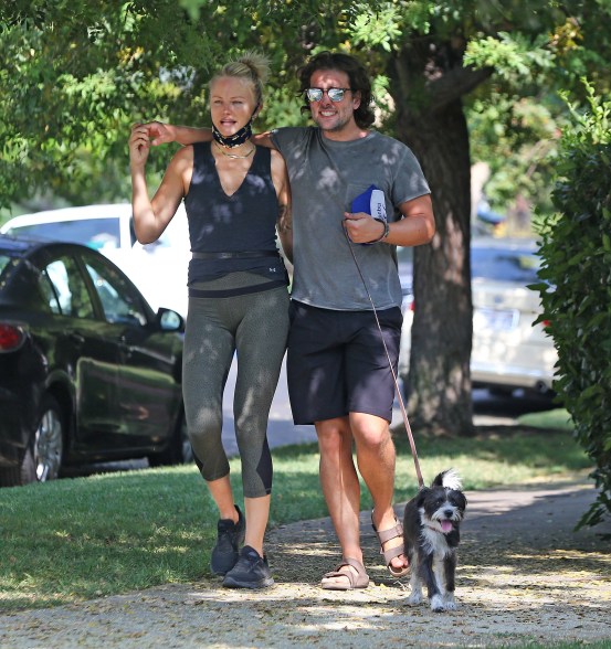 Malin Akerman and Jack Donnelly head out for a walk in Los Angeles.