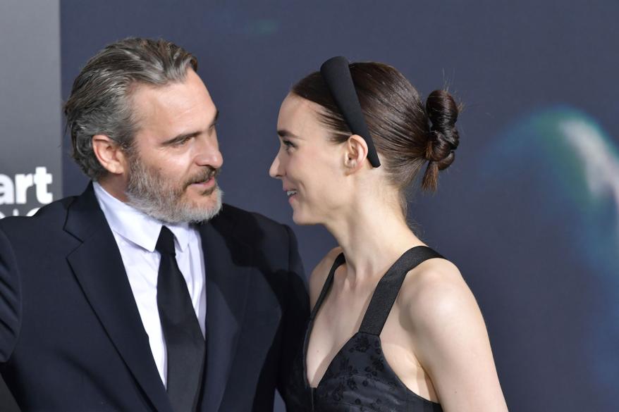 Joaquin Phoenix and Rooney Mara attend the premiere of Warner Bros Pictures "Joker" on September 28, 2019