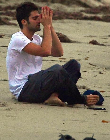 Max Ehrich at the beach in Malibu