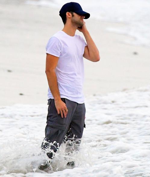 Max Ehrich at the beach in Malibu