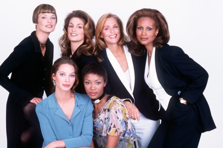 Clockwise from top: Linda Evangelista, Cindy Crawford, Lauren Hutton, Beverly Johnson, Christy Turlington and Naomi Campbell in 1993