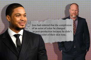 Ray Fisher and Joss Whedon with the quote Fisher gave to Forbes