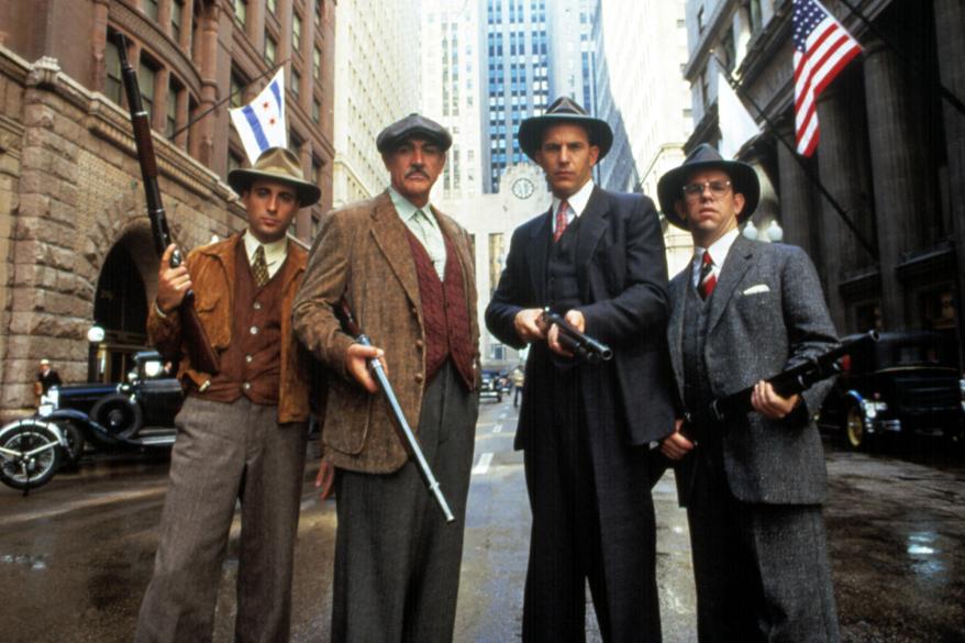 Andy Garcia, Sean Connery, Kevin Costner, and Charles Martin Smith in 1987's film "The Untouchables".