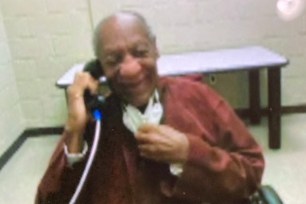 A photo taken by Bill Cosby’s publicist, Andrew Wyatt, during a call from prison.