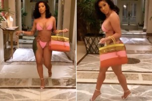 Cardi B pairs a $20 bikini with a $38,450 Birkin bag on her birthday.