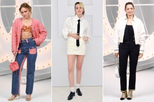 Lily-Rose Depp, Kristen Stewart and Marion Cotillard at Chanel's spring 2021 show.