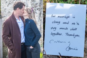 Dominic West and wife Catherine FitzGerald and their note saying their marriage 'is strong'