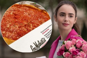Lily Collins in "Emily in Paris" and Lou Malnati's pizza