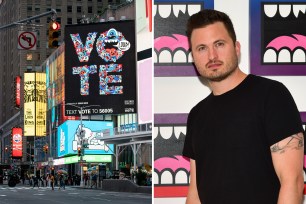 Greg Mike created this digital mural currently on display in Times Square.