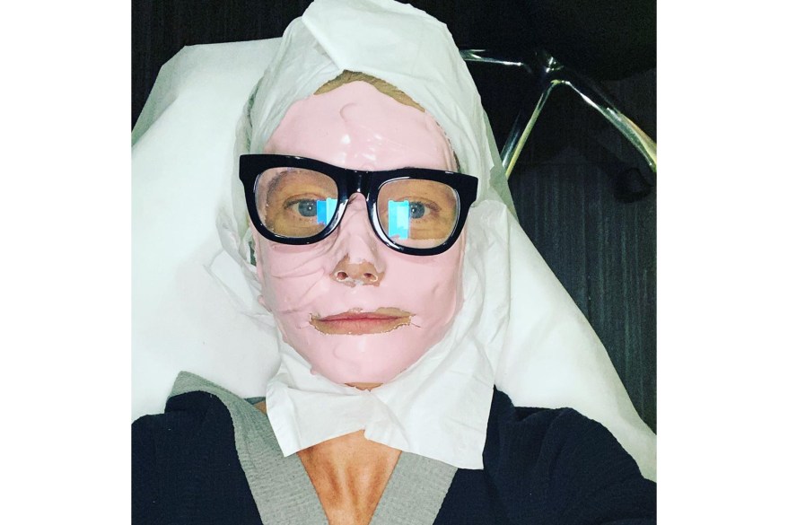 Gwyneth Paltrow gets a facial from aesthetician Christine Chin.