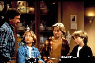 Tim Allen (from left), Jonathan Taylor Thomas, Zachery Ty Bryan, and Taran Noah Smith on "Home Improvement."