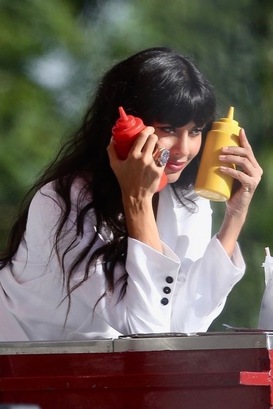 Jameela Jamil does a condiments-themed photoshoot in LA.