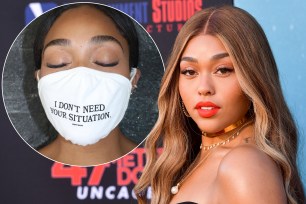 Jordyn Woods and her personalized mask
