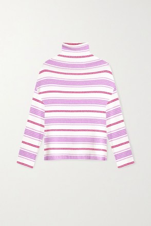 Leset Henry Oversized Striped Bouclé Turtleneck Sweater