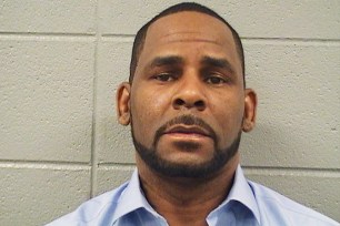 R. Kelly's 2019 booking photo at the Cook County Sheriff's Office.