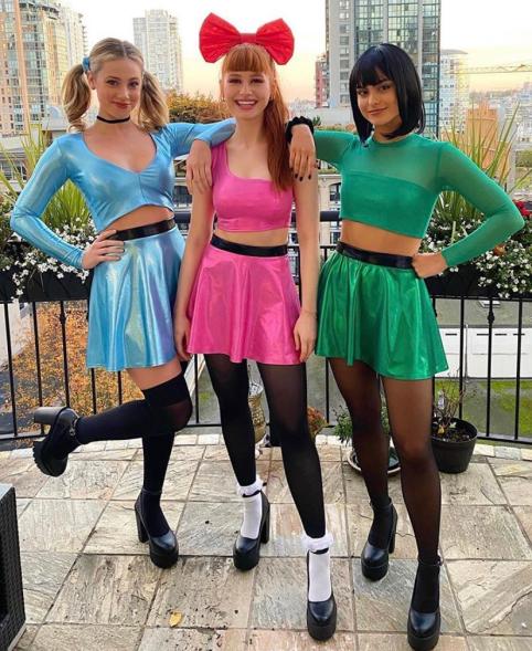 Lili Reinhart, Madelaine Petsch and Camila Mendes as the Powerpuff Girls