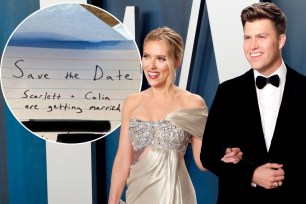 Scarlett Johansson and Colin Jost get crafty with their save the dates.