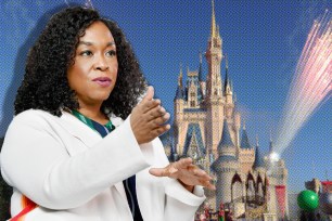 Shonda Rhimes and Disney castle