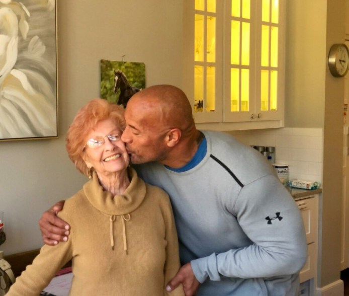Dwayne "The Rock" Johnson with his aunt
