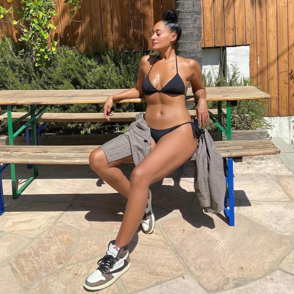 Gabrielle Union posts a a photo of Tracee Ellis Ross in a bikini on her 48th birthday.