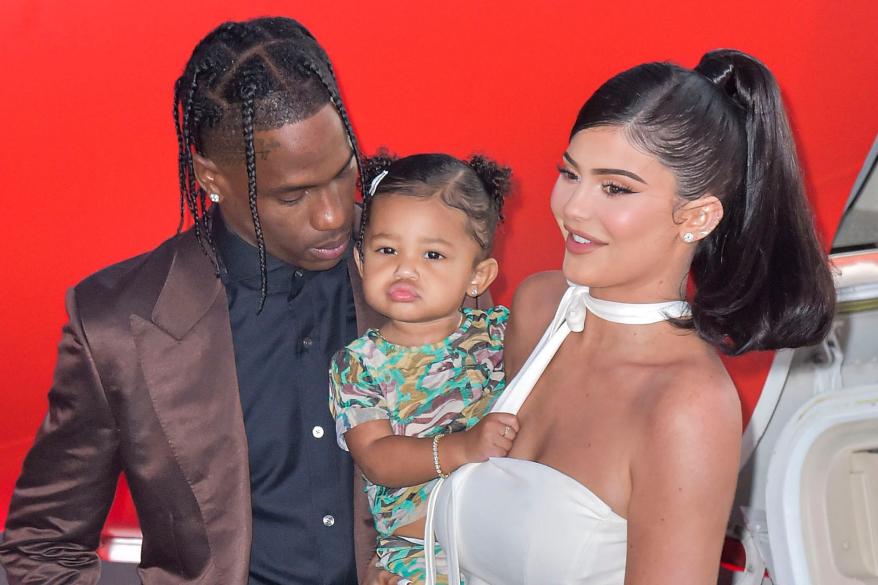 Travis Scott, Stormi Webster and Kylie Jenner.