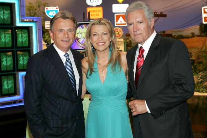 Pat Sajak, Vanna White, and Alex Trebek