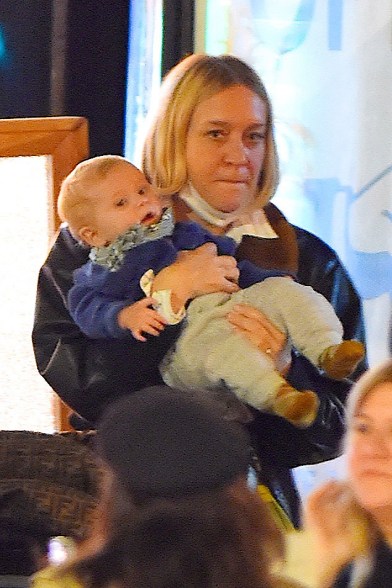 Chloë Sevigny and Sinisa Mackovic grab dinner with their son in New York City.