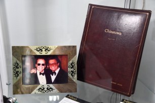 Robert Evans' leather-bound script for "Chinatown," sold for $32,500