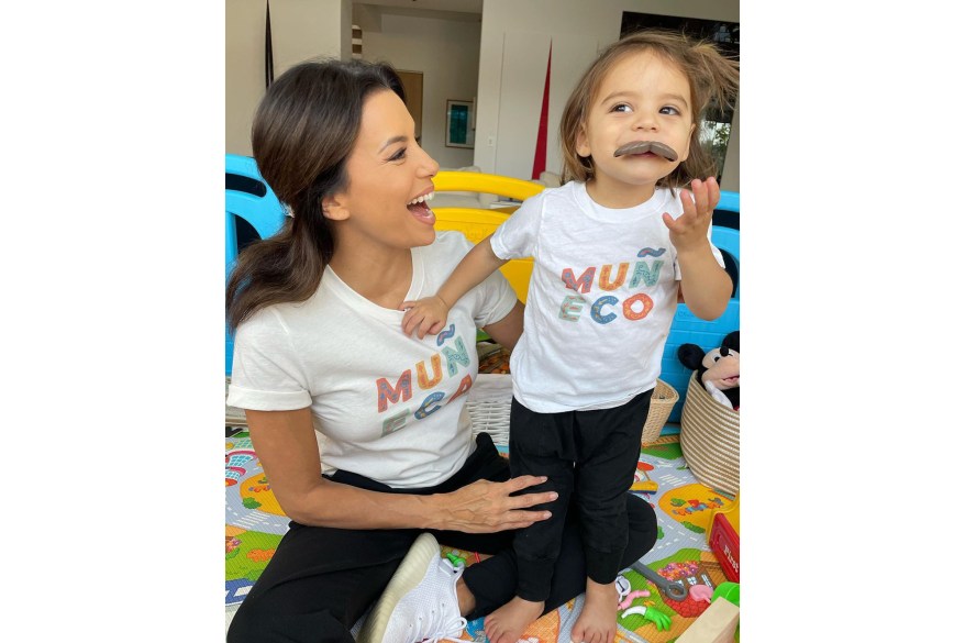 Eva Longoria plays with her 2-year-old son, Santiago.