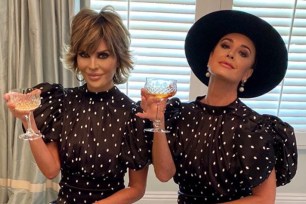 Lisa Rinna and Kyle Richards match while filming "RHOBH."