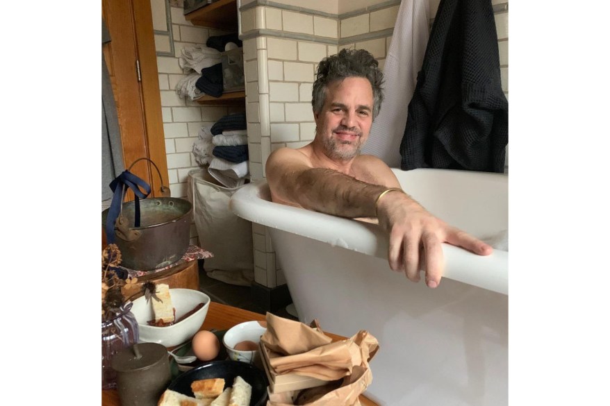 "Birthday Bubble Bath with ma Bae," writes Mark Ruffalo, after turning 53.