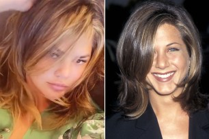 Chrissy Teigen's new haircut bears a striking resemblance to Jennifer Aniston's "The Rachel" from 1995.