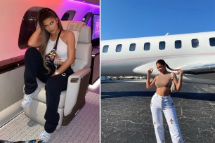 Kylie Jenner in her private jet