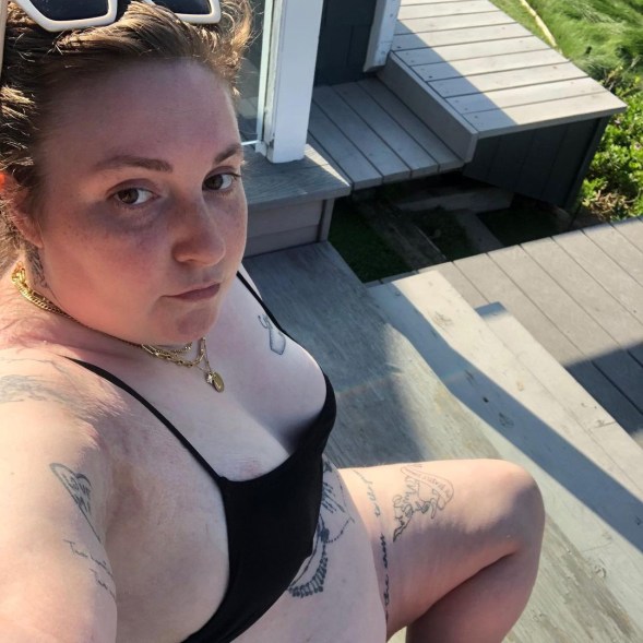 Lena Dunham opens up about Covid-19 weight expectations as she poses in a bikini. "I’ve been thinking a lot about my pot belly in quarantine..." She wrote, adding, "why, after all these years spent fostering self love, do I still feel like weight loss is an item for my to-do?"