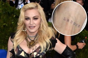 Madonna and her very first tattoo, a design on her wrist dedicated to her six children.