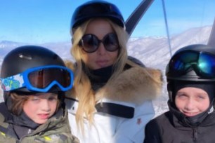 Rachel Zoe (center) with her two sons Skyler and Kaius