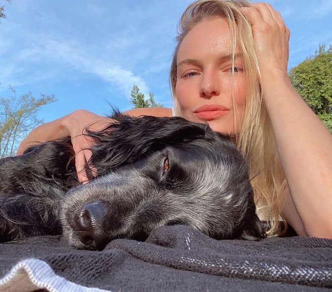 “I heard today is the first official day of winter, but I guess LA didn’t get the memo,” says Kate Bosworth, taking in the sun with her dog, Happy.