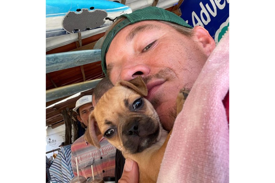 Diplo shows off his new puppy, Jefe, that he adopted while in Mexico.