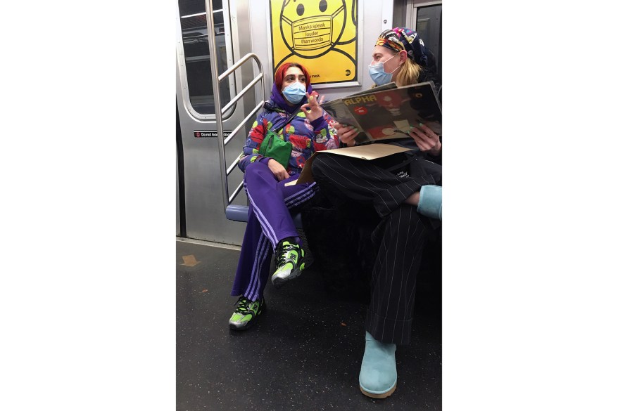 Madonna’s daughter Lourdes Leon and a friend ride the subway to Brooklyn.