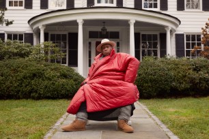 Talley recently poses in front of his White Plains home for a campaign photoshoot for Ugg boots.
