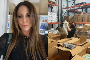 Bethenny Frankel shares an image from her warehouse as her organization, B-Strong, gets ready to ship supplies to freezing Texas.