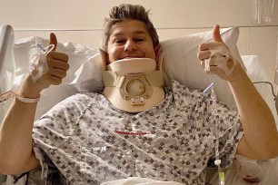 David Burtka was in good spirits after recovering from a spinal surgery