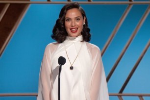 Gal Gadot wears Givenchy at the 2021 Golden Globes.